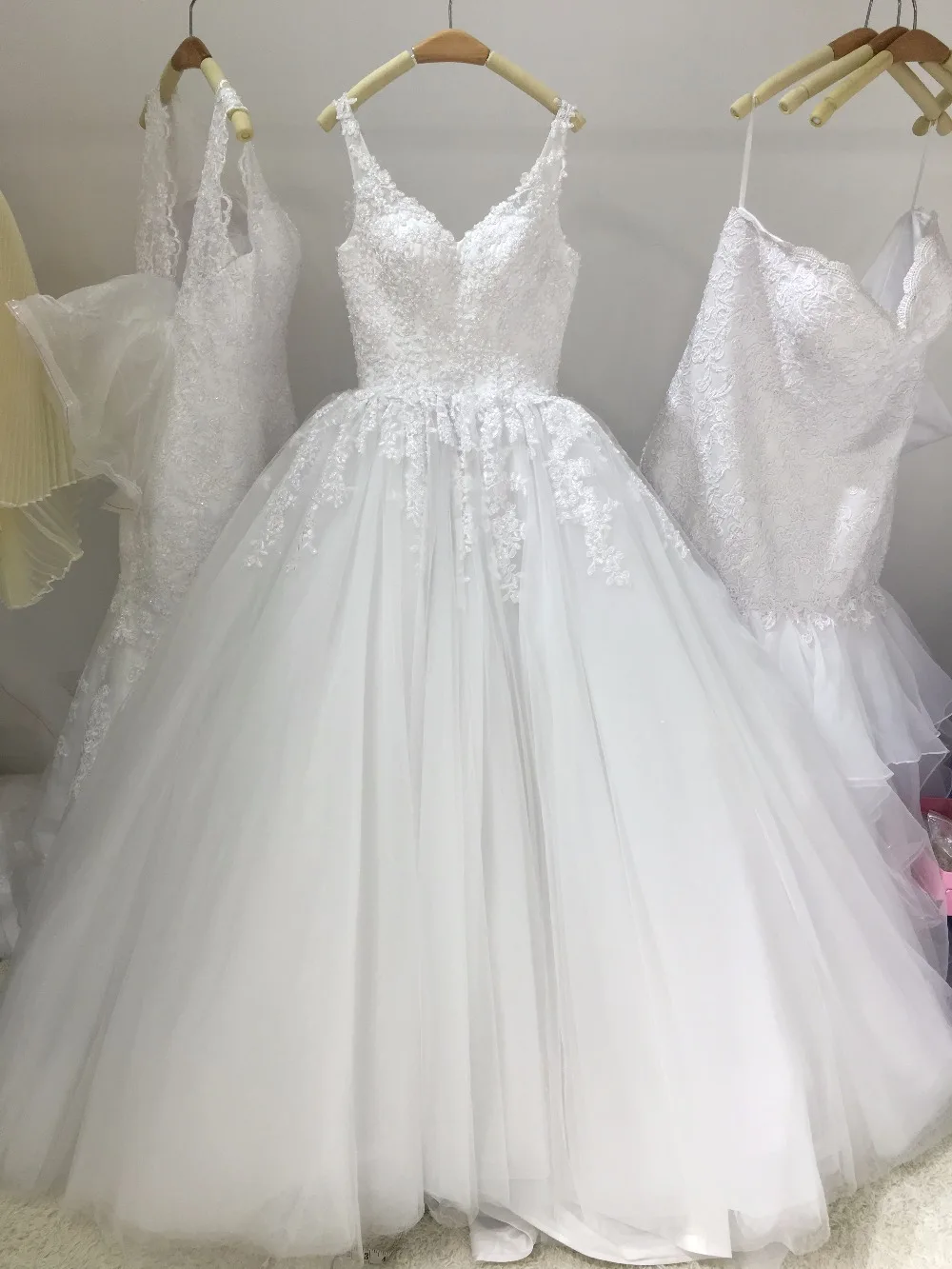 Amanda Novias Новое модное красивое свадебное платье с v образным вырезом Vestidos de Robe De