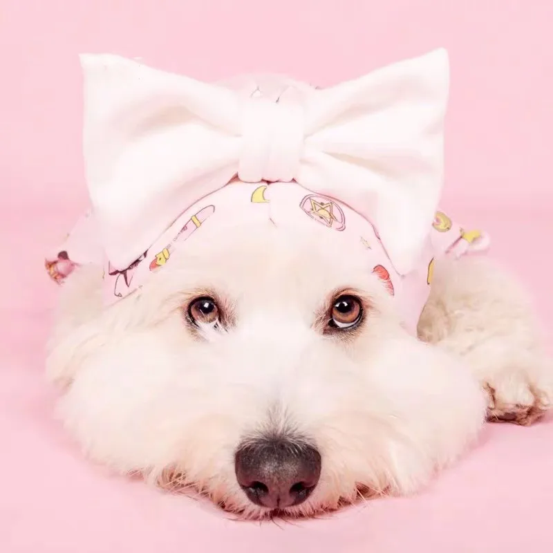 В морском стиле свитшот с Луной Pet Одежда принтом в виде собак для малых и средних