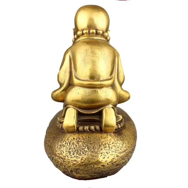 Коллекция изящная латунная буддистская статуя прорисовка юный монах | Дом и сад