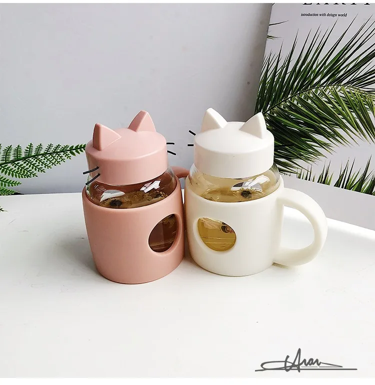Новинка стеклянная чашка кружки с рисунками кошек Кофе Чай Молоко травы кружка творческие подарки 360 мл Посуда для напитков