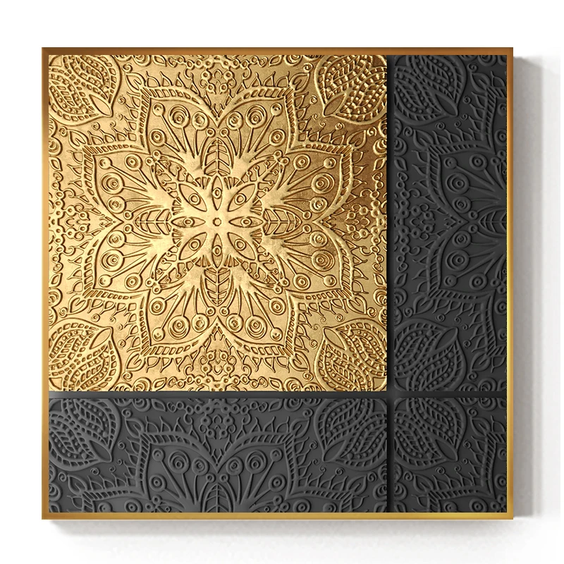 Golden pattern B Абстрактный Золотой Винтаж аристократический узор книги по искусству комплект большой плакат печать для гостиная вход в спальню стены - Цвет: Golden pattern B