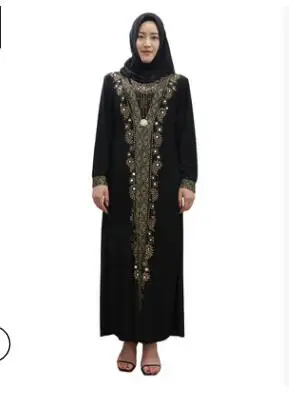 1pcs/lot woman casual mulism long robe female embroidery adult dubai Turkish Dubai Abaya | Тематическая одежда и униформа