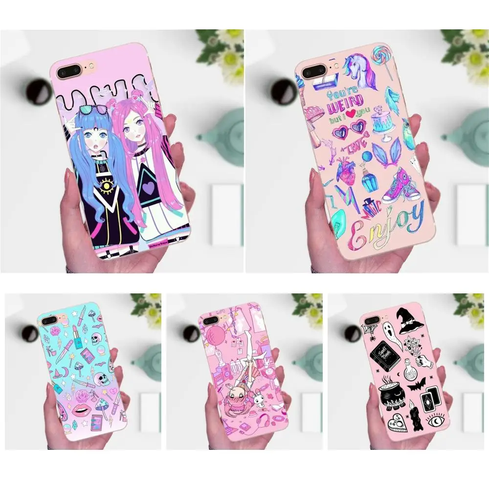 Мягкий Роскошный чехол для Xiaomi Mi3 Mi4 Mi4C Mi4i Mi5 Mi 5S 5X 6 6X 8 SE A1 Max Mix 2 Note 3 4 Girly Pastel Witch Goth |