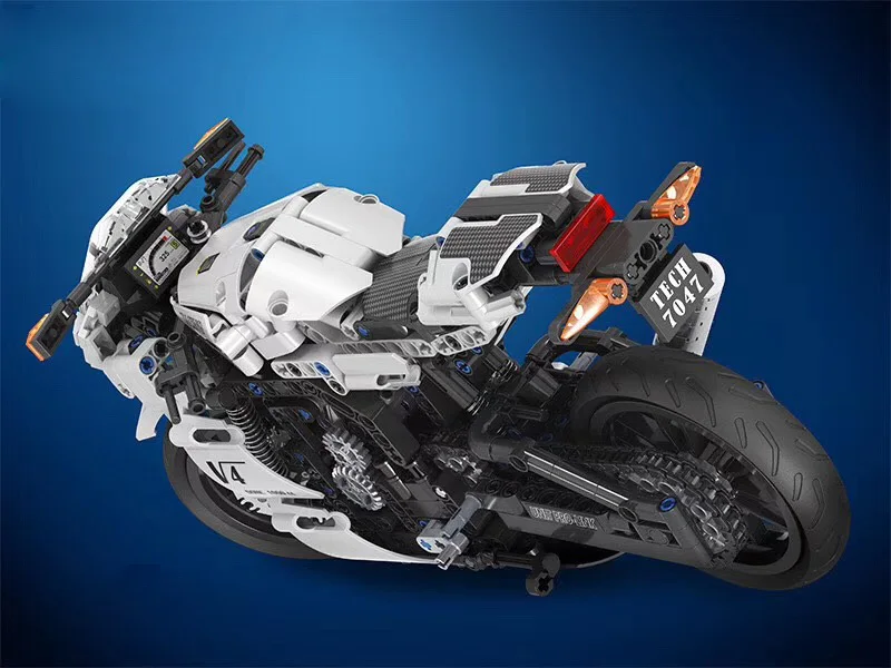 Моделирование техники 1:6 масштаб V4 Скорость Мотоцикл moc строительный блок assemable Модель Кирпичи игрушки коллекция для взрослых детей Подарки