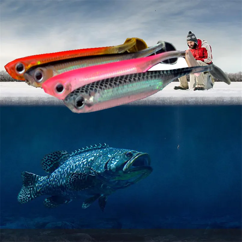 Комплект из 4 предметов Мягкая приманка для рыбалки Шад fishingwormswimbaits Jig Head доставки