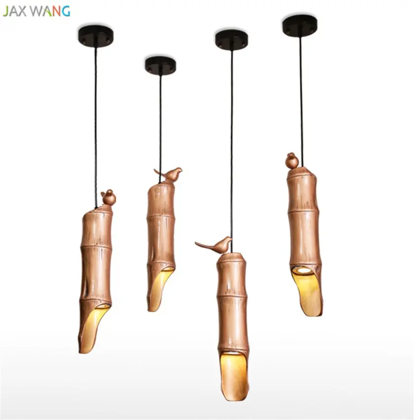JW бамбуковые подвесные светильники в китайском стиле лампы для птиц прожекторы