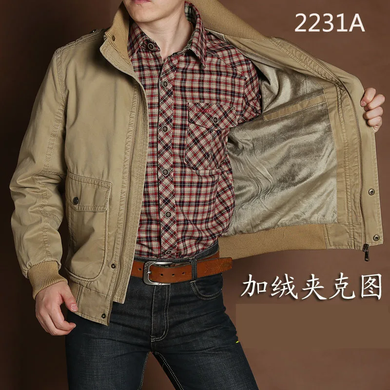 Повседневная брендовая мужская осенне-зимняя хлопковая армейская зеленая