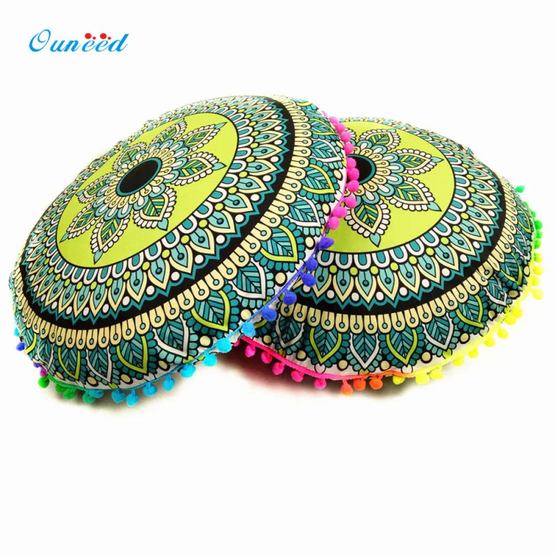 Ouneed большие подушки для пола круглая подушка в индийском стиле мандалы чехлы