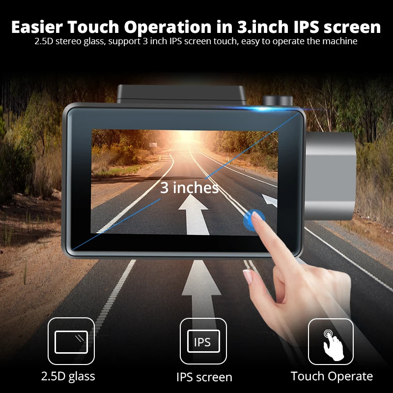 Видеорегистратор 3G на Android 5 0 3 дюйма 2 5D IPS HD 1080P встроенный GPS