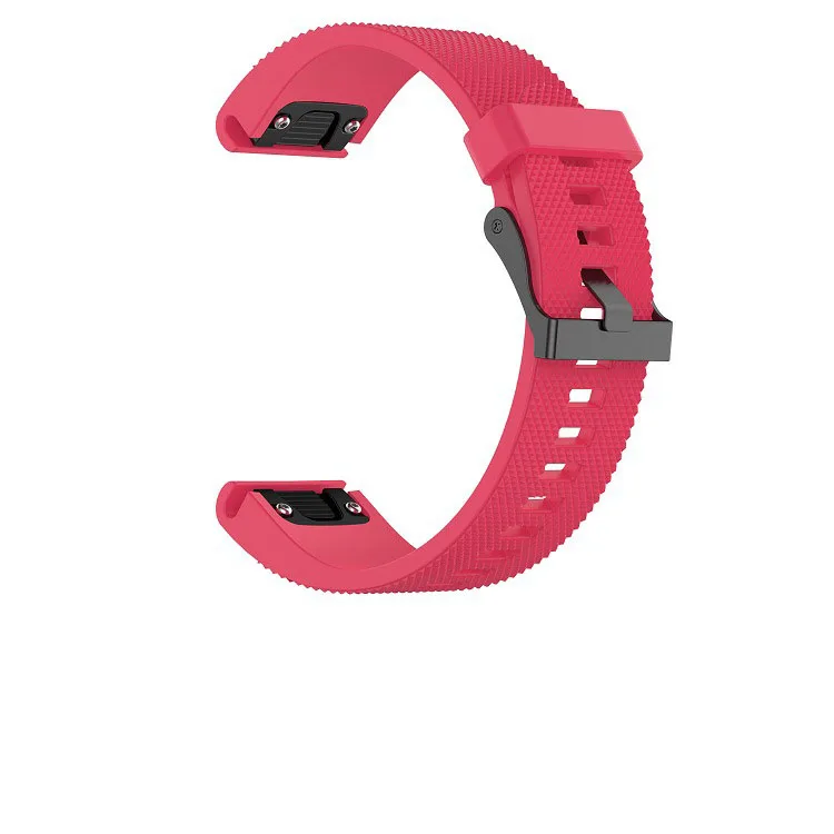 Силиконовые ремни Easy Fit 26 мм 22 мм 20 мм для Garmin Fenix 5X5 5S Plus 3 3HR Forerunner 935 S60 ремешок для часов Смарт-часы - Цвет: Rose Red Stripe