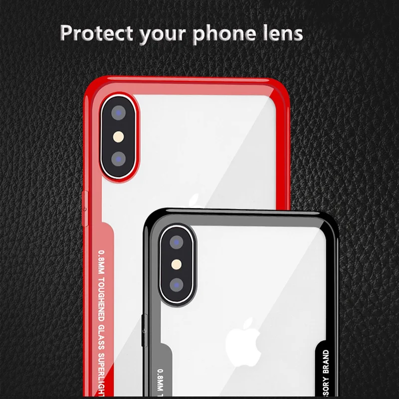 BALMORA Armor Phone Case For iPhone5 5S 6 6s 7 8 plus X 10 Transparent Acrylic PC Back Soft TPU Edge Cover Clear Cases Protector | Мобильные
