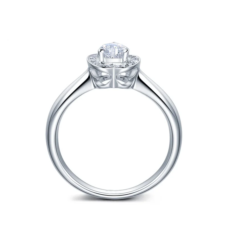 Обручальное кольцо сердце женское кубическое циркониевое с сердечками и