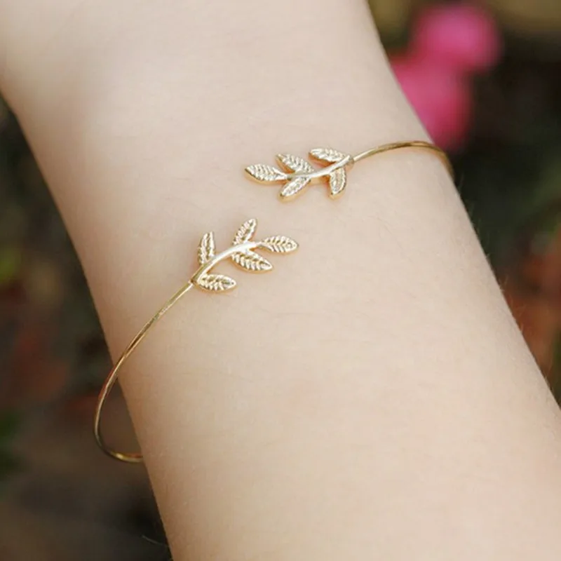 L163 новые Pulseiras мужские Bijoux Love Leaves открытые очаровательные браслеты на запястье и