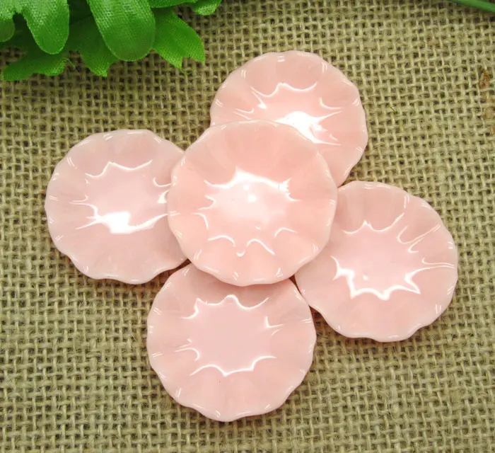 

10Pcs Pink Fruit Dish Round Flower Resin Decoration Crafts Flatback Cabochon Scrapbook DIY Embellishments Accessories Buttons