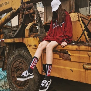 Носки унисекс, хлопковые, толстые, в стиле хип-хоп, с надписью, забавные, 2018