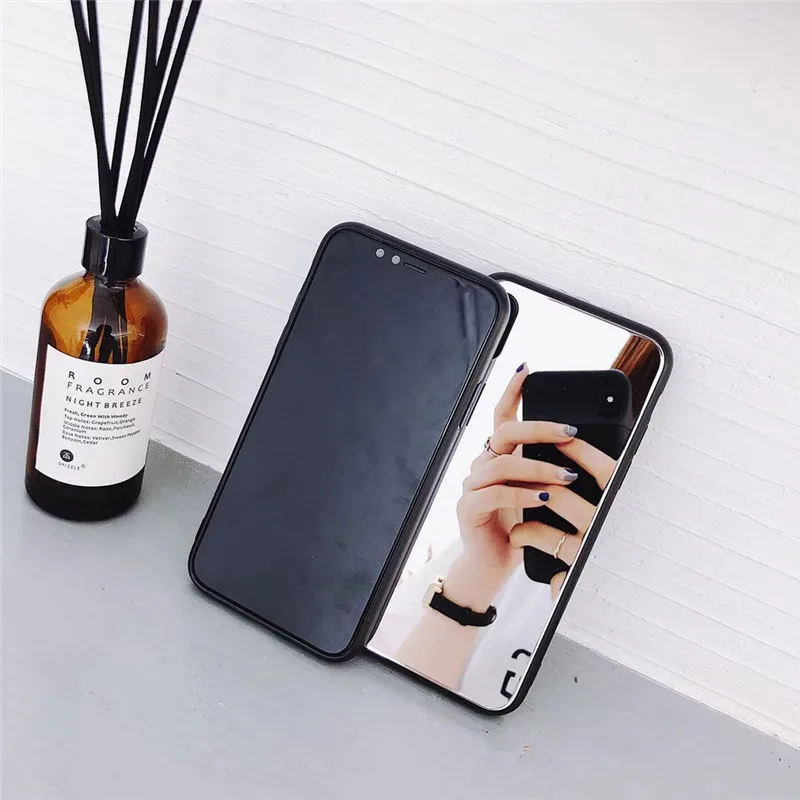 JiBan For iphone X Luxury Fashion Girl Women Mirror Tempered Glass Back Phone Cover Case Shell Apple 6s 7 8 Plus Coque Capa |