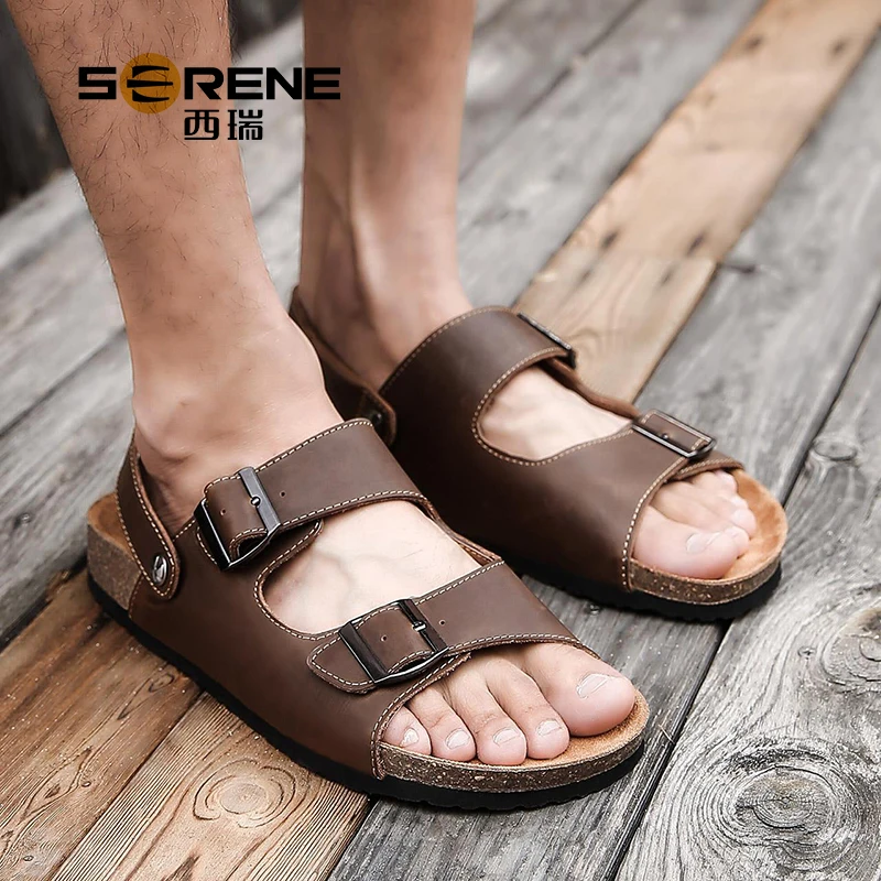 Спокойный 2192 новые летние классические двойные пряжки мягкие Разделение кожа