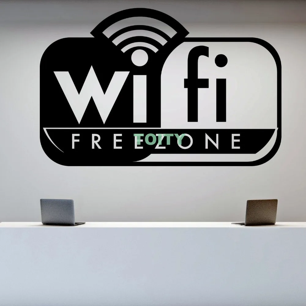 Настенная Наклейка Виниловая наклейка вывеска для игры клуба Wi-Fi бесплатный зоны