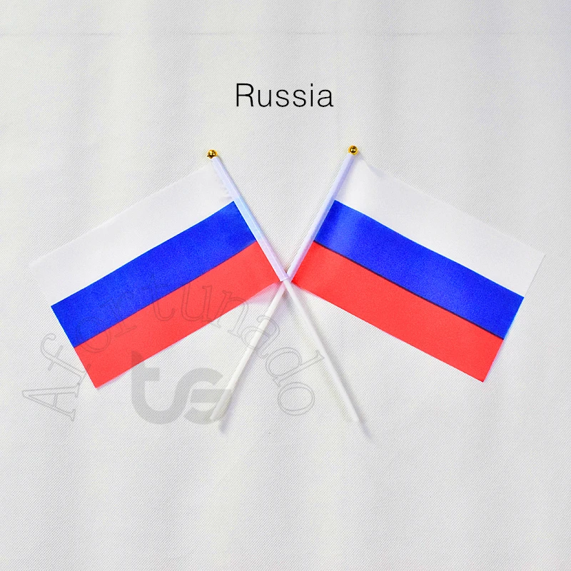 Россия 14*21 флаг баннер рука развевая национальное украшение для дома с изображением флага баннер