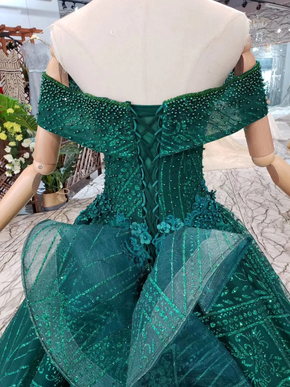 Блестящее кружевное платье CloverBridal с жемчужинами и цветами женское 2019 50 см со