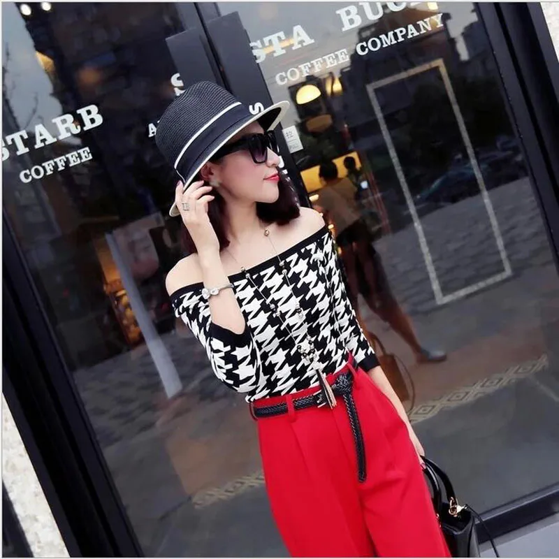 Шляпа женская Соломенная пляжная с прострочкой модная Панама от солнца в стиле