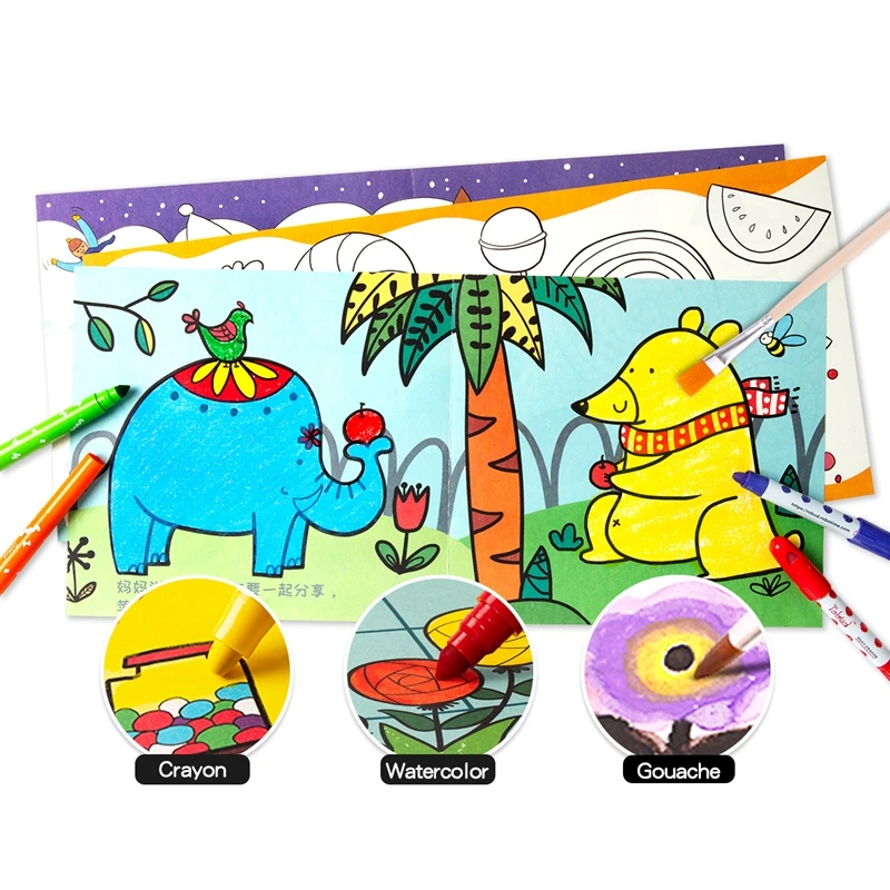 Robud Coloring Books for Children Drawing Toys Kids &amp Toddler Color perception Early Learning Gifts Preschool TS702 | Игрушки и хобби