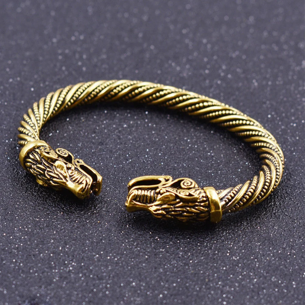 Браслеты Fabala Регулируемая манжета рок старинный браслет панк волки