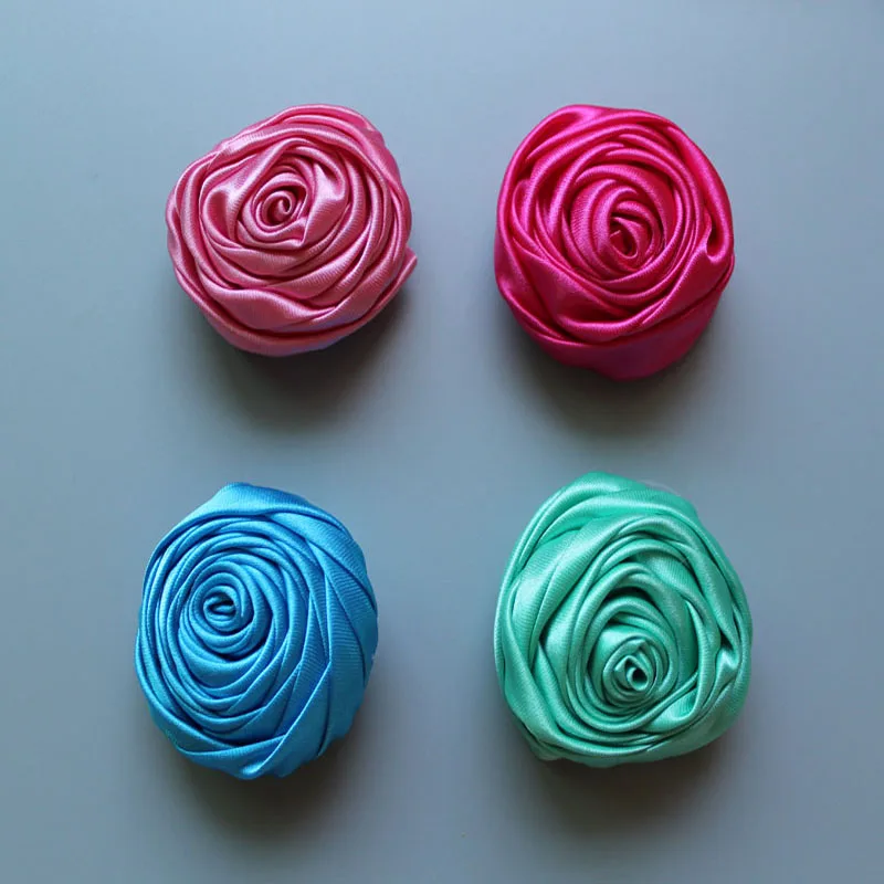 2015 новое поступление Многослойные розы цветы для повязки на голову атласная роза