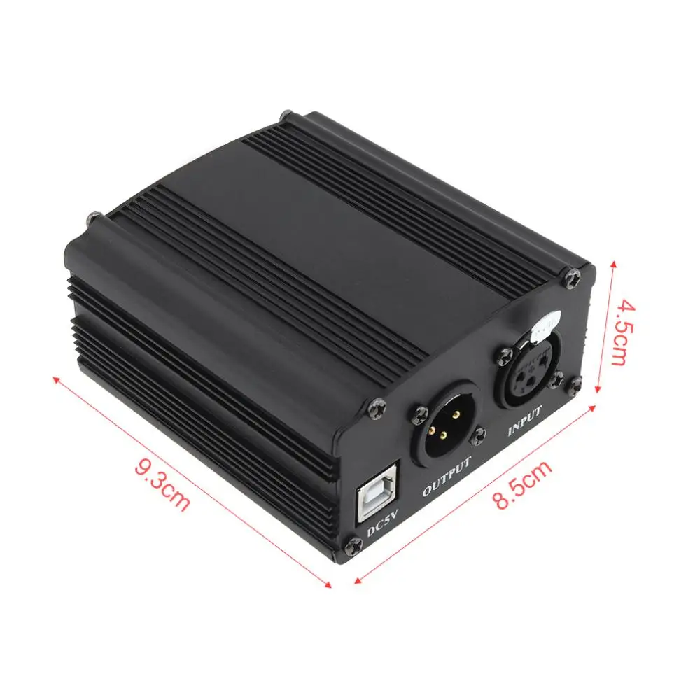 48В USB 1 канальный фантомный источник питания с одним XLR аудио кабелем для