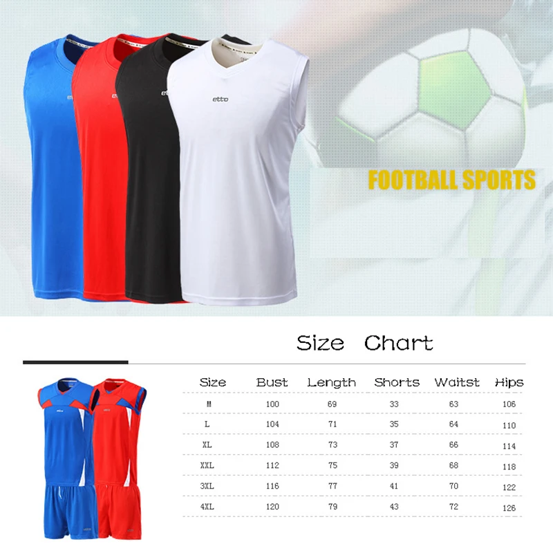 Etto Men Quick Dry Sleeveless Soccer Jersey Football Basketball Volleyball Training Shirts Women Breathable Sports Tops HUC083 | Спорт и