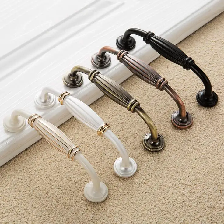 Ручка для шкафа LCH из цинкового сплава цвет слоновой кости белый европейский