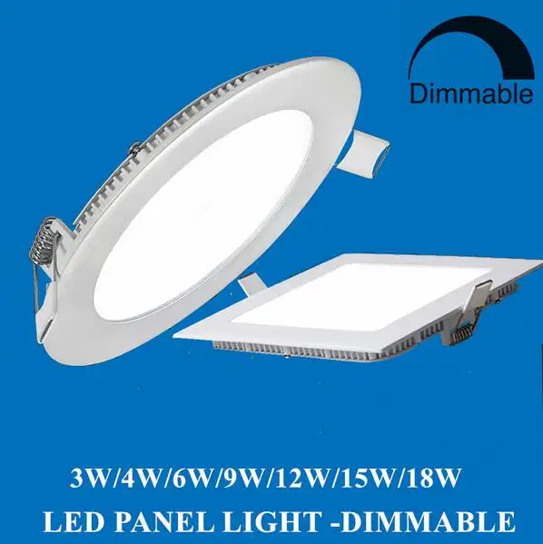 

LED Downlight Square Round Lamp 3W 6W 9W 12W 15W 18W Dimmable Ceiling Recessed Bulb AC 85-265V SMD 2835 Panel Light With Driver