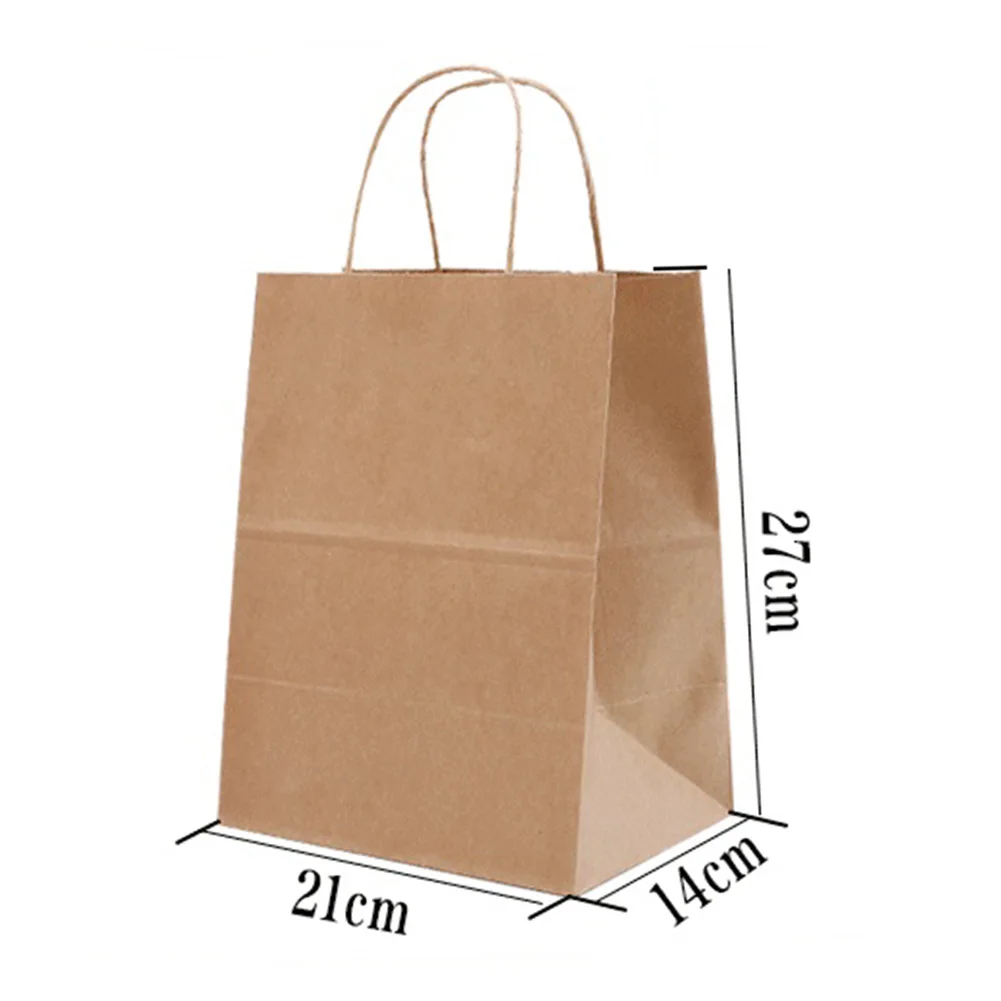 10pcs Kraft Paper Bag with Handle Wedding Party Bag Fashionable Cloth Shoes Gift Paper Bags 3size Multifunction