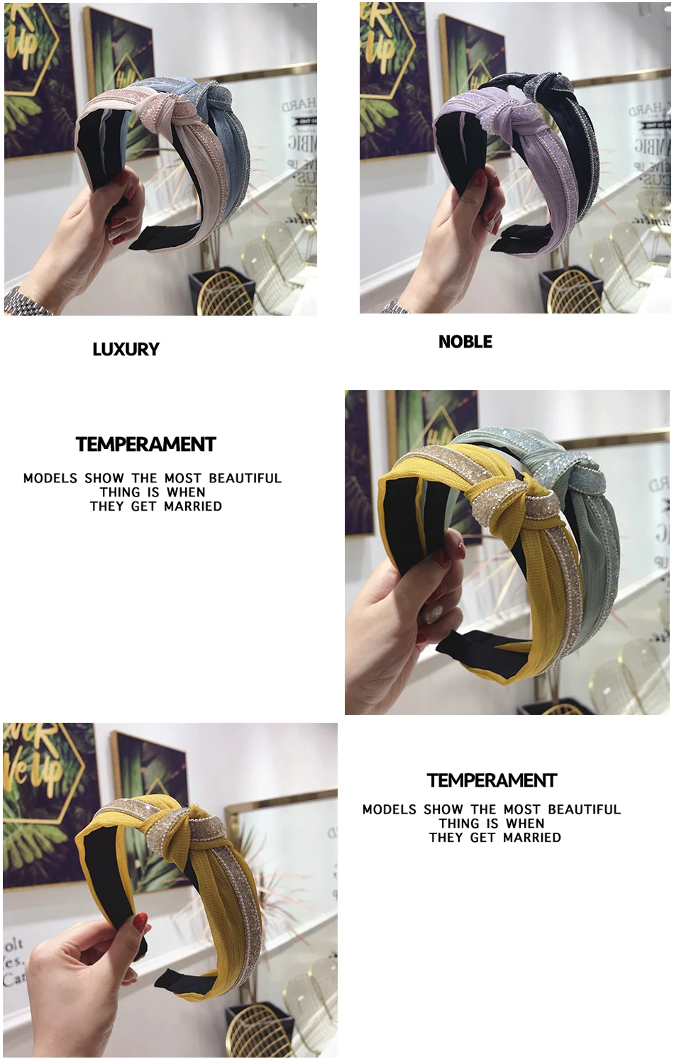 AWAYTR New Solid Color Peony Flower Velvet Hairband for Women Winter Headdress Ladies Ball Party Retro Fashion Accessories