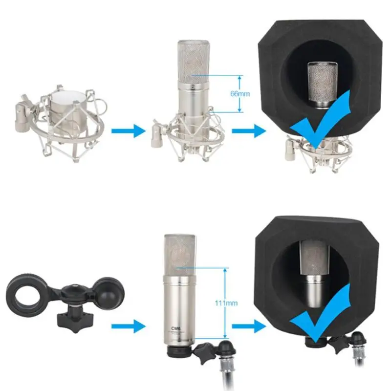 Профессиональный Alctron PF8 Студийный микрофон экран акустический фильтр Настольный Запись микрофон шумоподавление Настольный запись ветер