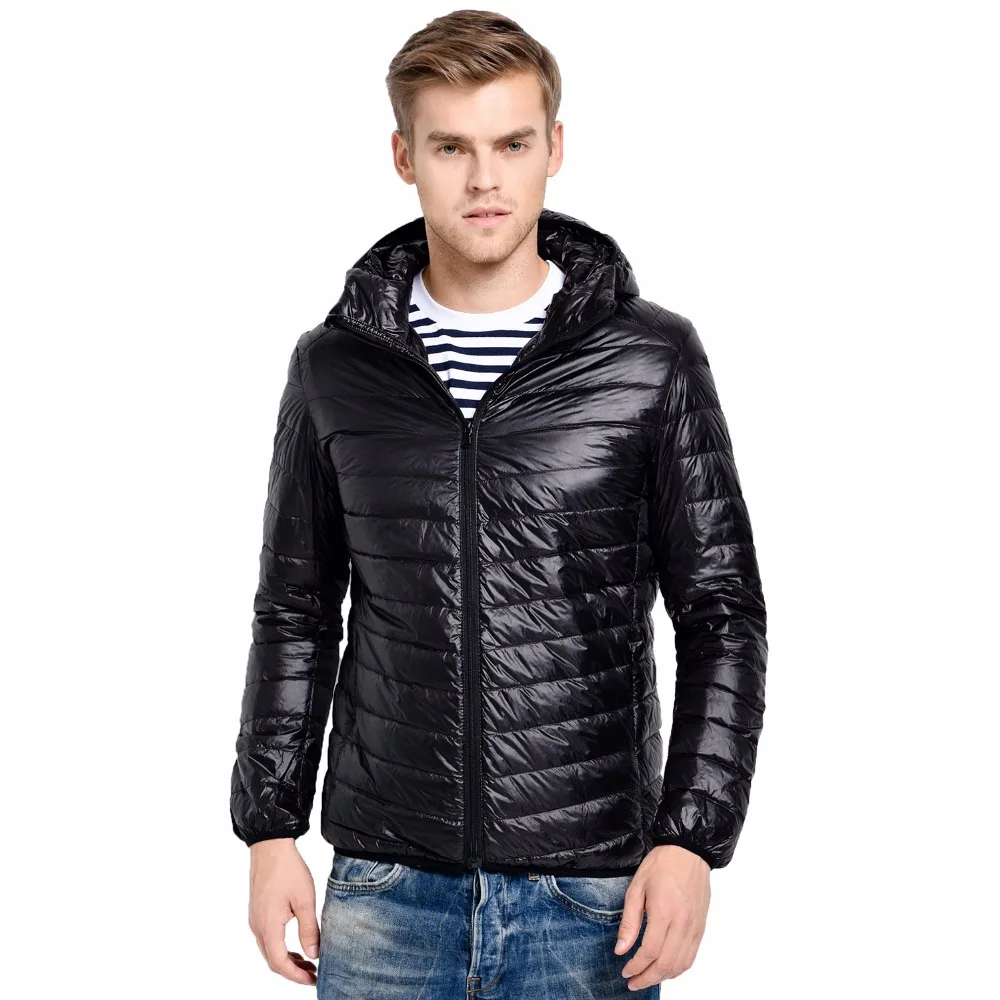 Iemuh Повседневное белая утка Подпушка куртка Для мужчин осень-зима теплое пальто