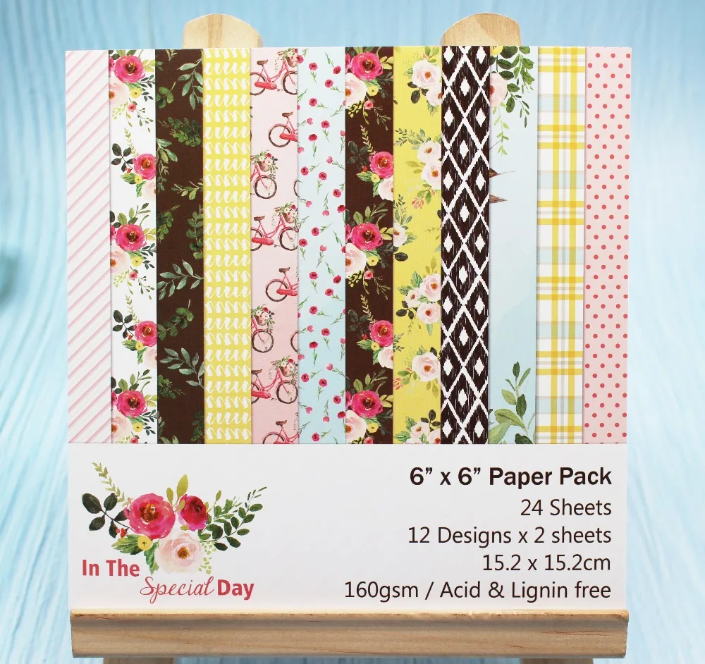 Цветок 6 дюймов Узорчатая бумажная упаковка для подарка фон крафт бумага ручной