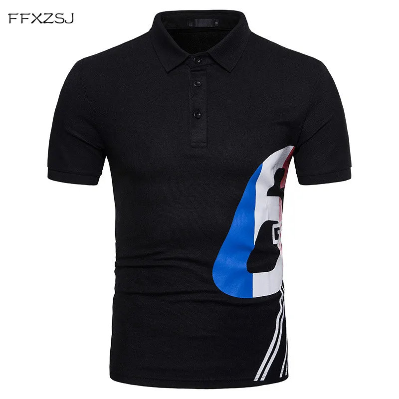 

FFXZSJ 2018 high quality summer fashion men's casual simple Arabia digital print Lapel short sleeve POLO