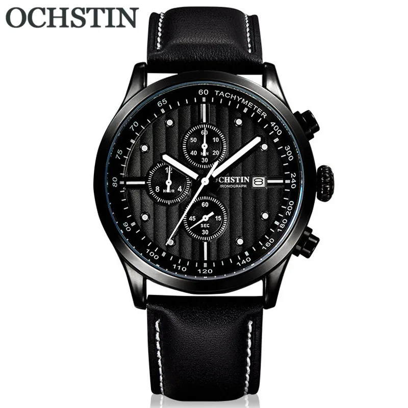 GQ04202 without box OCHSTIN мужские наручные часы Топ люксовый бренд Хронограф Календарь спортивные мужские часы военные армейские из натуральной кожи мужские кварцевые часы 042 - Color: GQ04202 without box