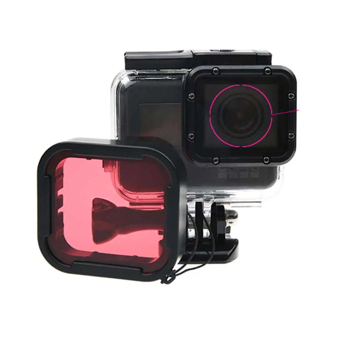Для GoPro HERO 5 6 7 3-Pack водонепроницаемый корпус Чехол фильтр для дайвинга защитный