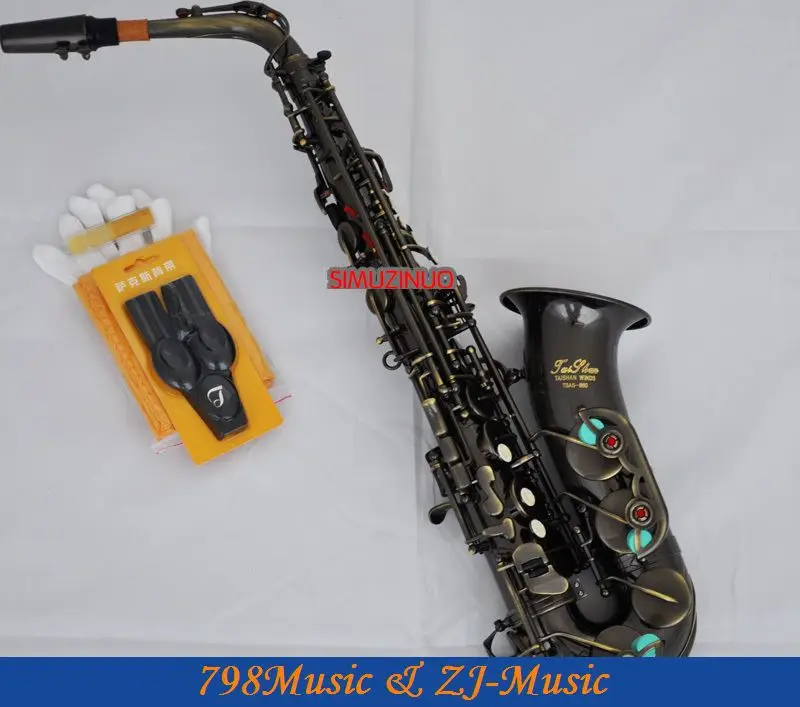 

Альт-саксофон черного никеля Eb High F # Key-Pearl Bottons