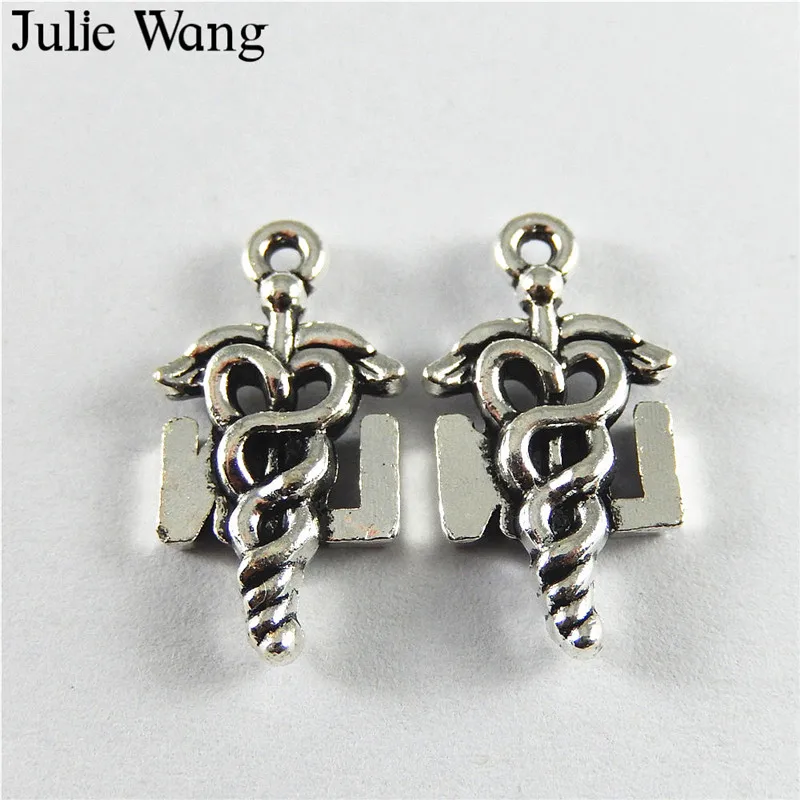 Браслеты и подвески Julie Wang 10 шт. символы медсестры LPN из сплава под античное