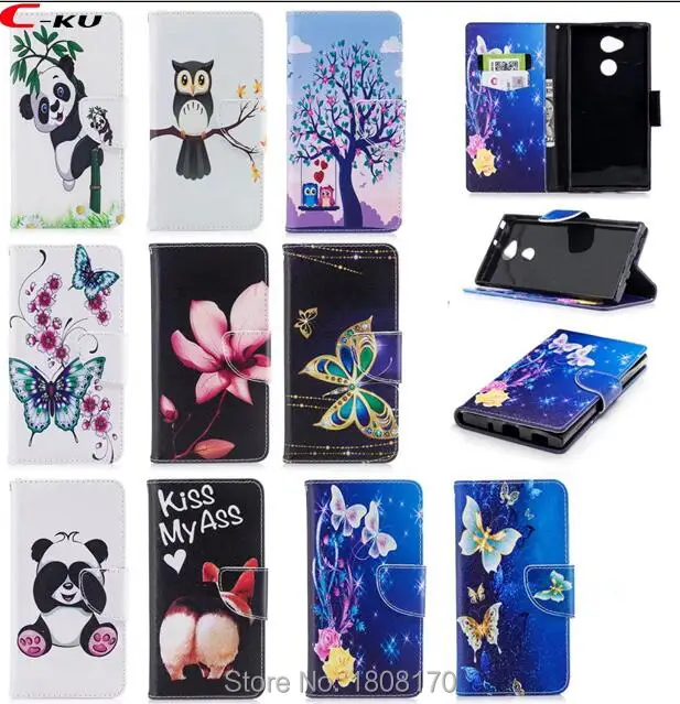 Кожаный чехол кошелек с рисунком Совы C ku для Sony Ericsson Xperia XA2 Ultra NOKIA 6 2018 Redmi 4X