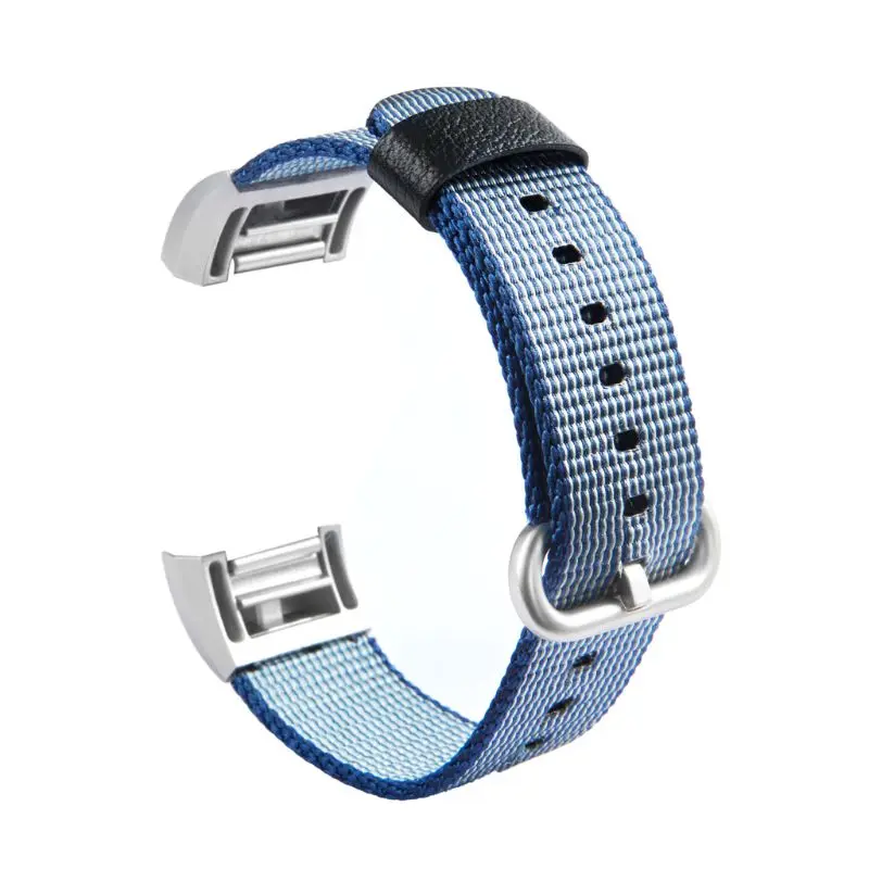 Синий Модные яркие часы с нейлоновым браслетом, ремешок для Fitbit Charge 2 HR, металлический разъем для Fitbit Charge2 HR, новейший ремешок для часов - Цвет: Синий