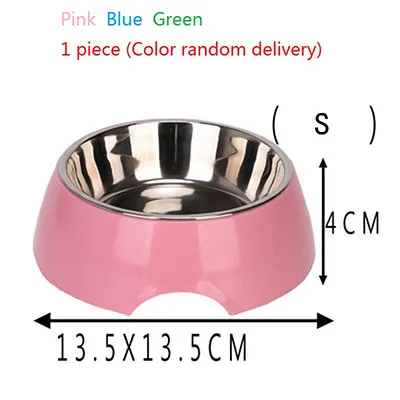 E-01 Color random Питомец собачья из нержавеющей стали миски для кошек миска для хранения воды кормушка для щенка, собаки, котенка миска для еды Нетоксичная пластиковая подставка - Цвет: E-01 Color random