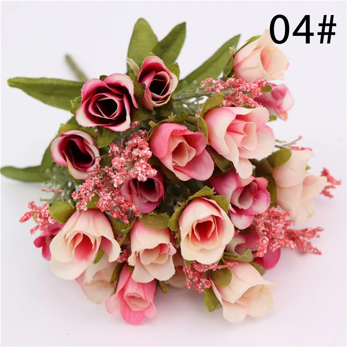 Dark pink Красный белый розовый искусственный цветок из пластика для невесты букет невесты свадебные украшения - Цвет: Dark pink