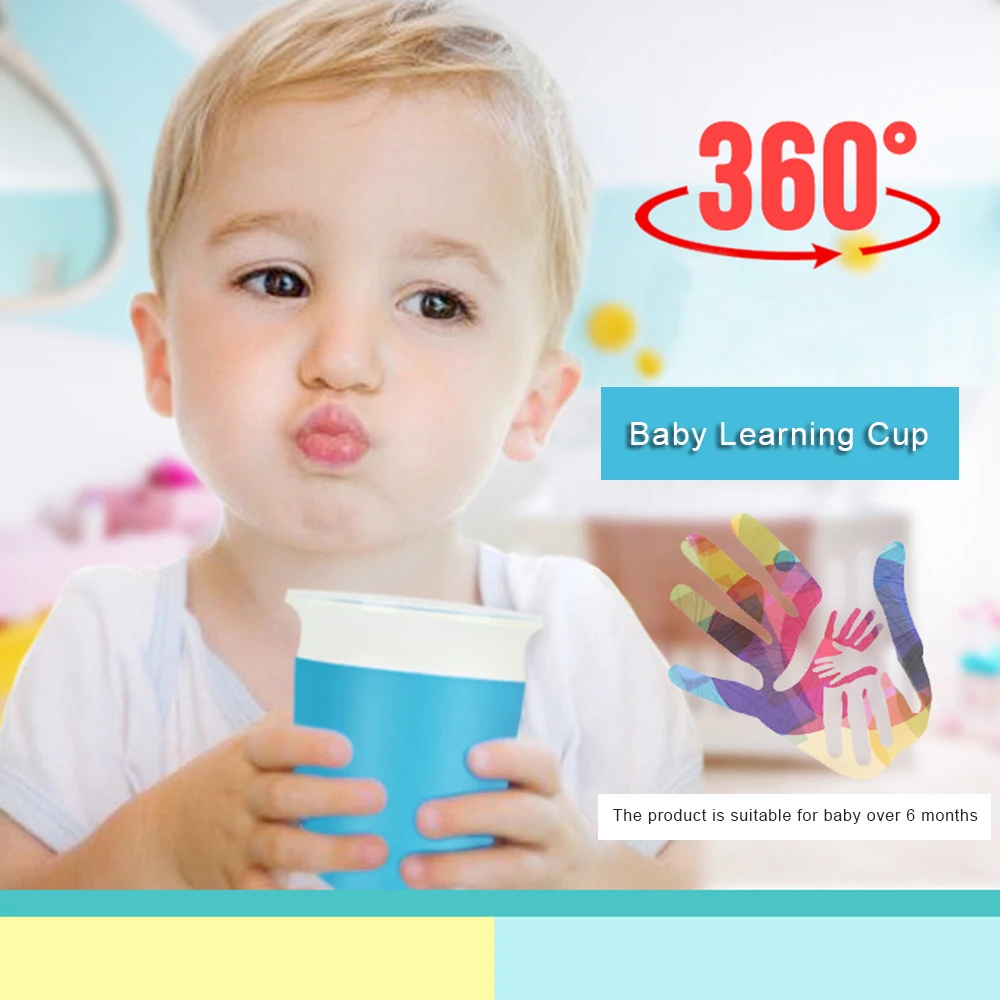 Безопасная силиконовая детская чашка для обучения питанию 360 градусов герметичная чашка для питья Студенческая детская обучающая чашка Волшебная чашка