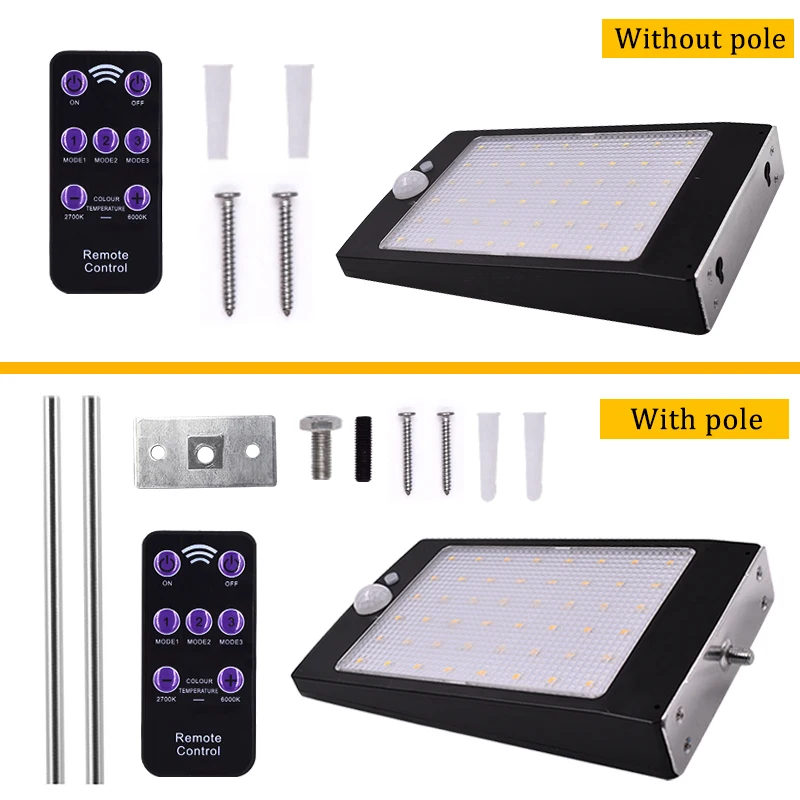 Солнечный светильник уличный 48 Светодиодный настенная лампа на солнечной