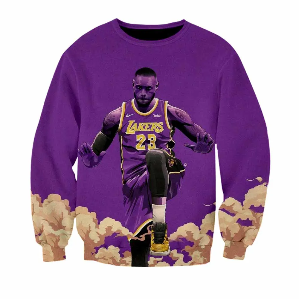 USA LOS Basketball Star Jersey Sweatshirt hoodie Mens 3D Women Hip Hop Tracksuits Streetwear Men Tops Male Sweatshirts Clothes | Мужская
