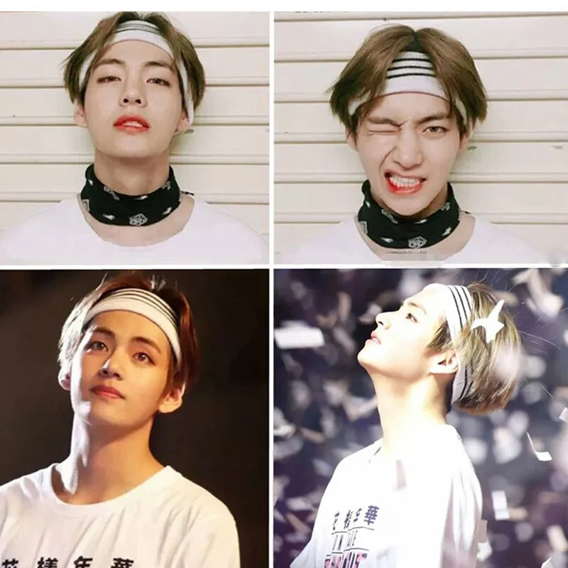 

1 Piece Breathable Running Dance Sport Headband Men's Elastic Hairband Hair Accessory Stretch Stripe Hip Hop Sweatband